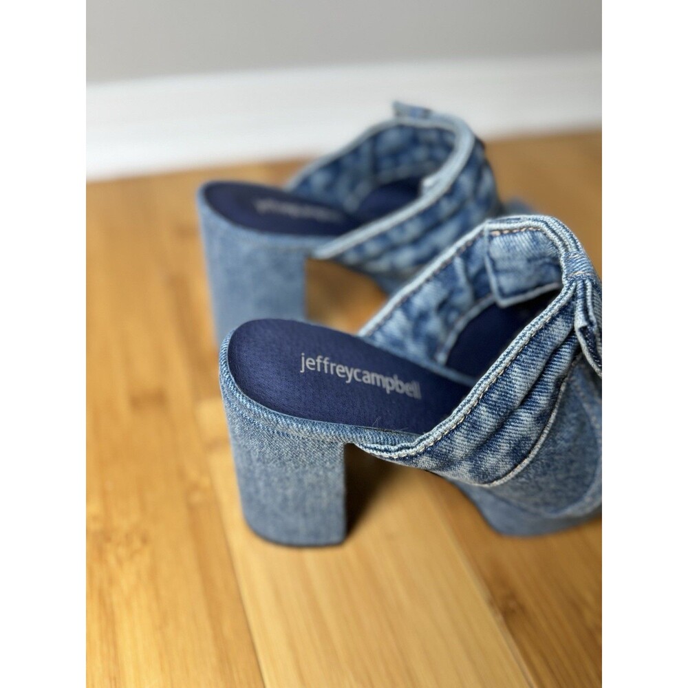 Jeffrey Campbell Women’s size 6.5 Jeanitic sandals denim platform mule - Picture 3 of 10